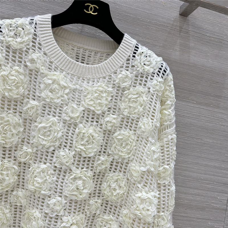 Ce1i*e 3d flower knitted top replica clothes
