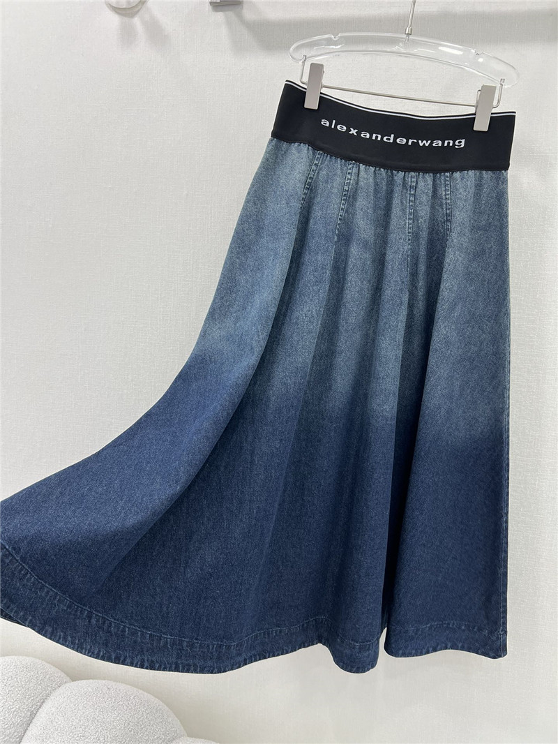 A1exa*der wang logo elastic waist denim skirt replica clothes
