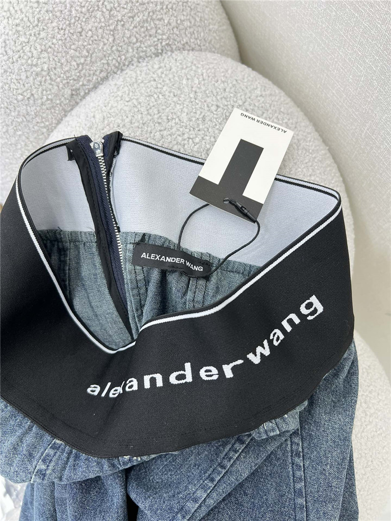 A1exa*der wang logo elastic waist denim skirt replica clothes