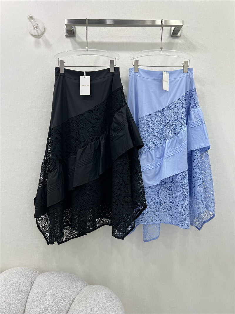 Zimm water-soluble lace patchwork irregular skirt replica clothes
