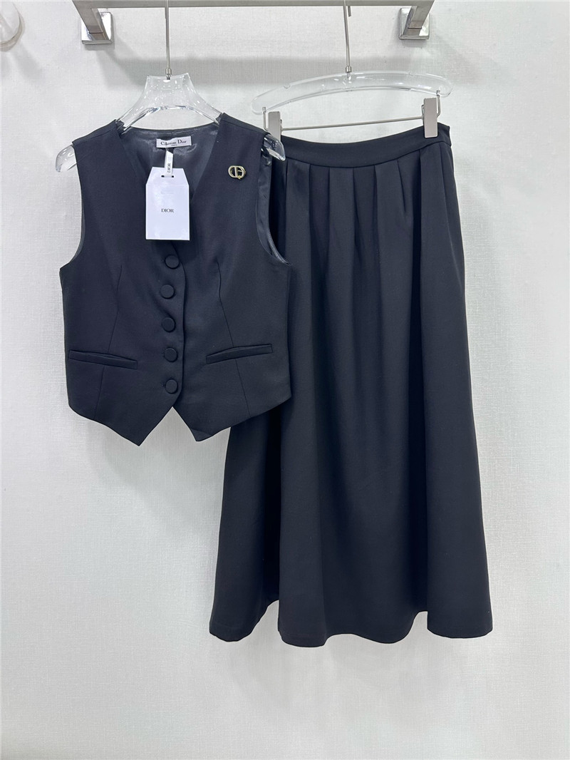 D10r v-neck vest skirt cotton and linen suit replica clothing