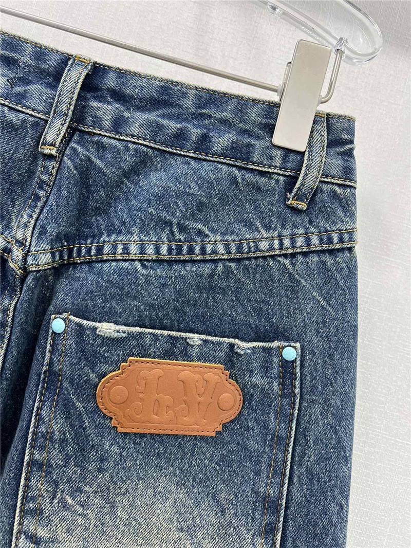 l0vis Vvtt0n lv washed color ripped straight jeans replica clothes