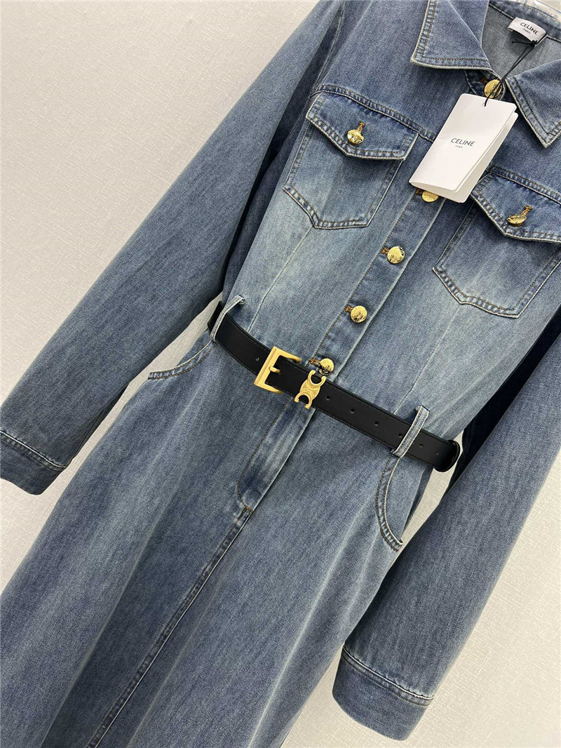 Ce1i*e denim long sleeve dress replica clothes