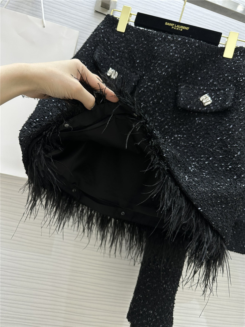 Y51 soft tweed jacket + sequined skirt set replicas clothes