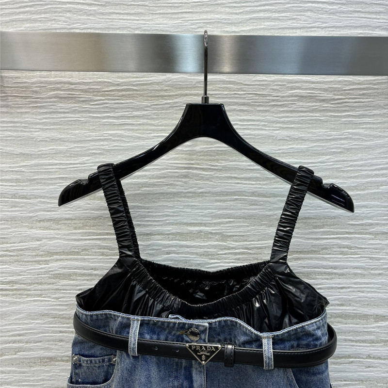 Pra*a fake two piece denim dress replica clothes