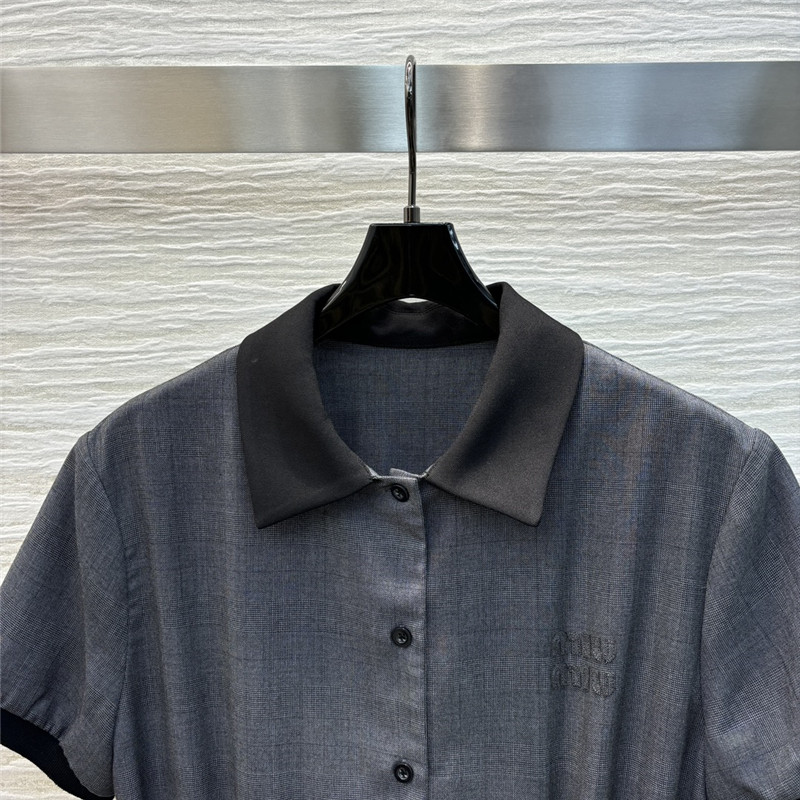 M1um1u lapel pleated drawstring dress replica d&g clothing