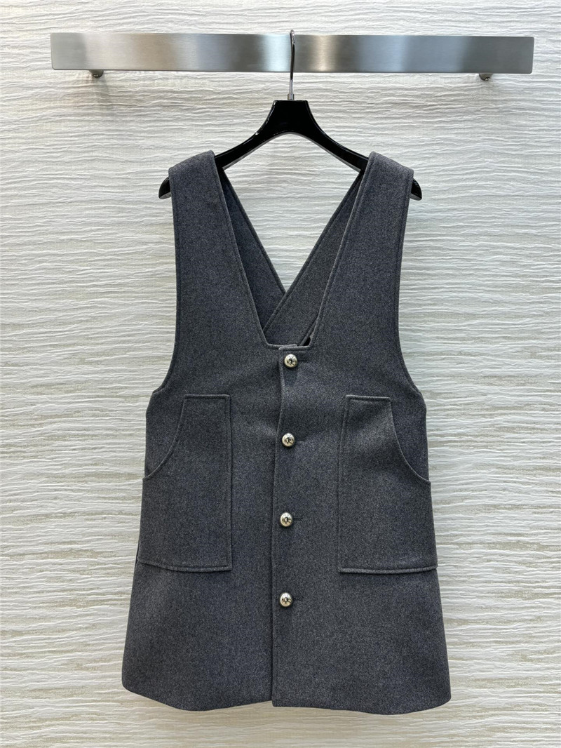 Ce1i*e high-grade grey wool overalls skirt replica designer clothes