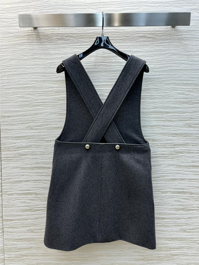 Ce1i*e high-grade grey wool overalls skirt replica designer clothes