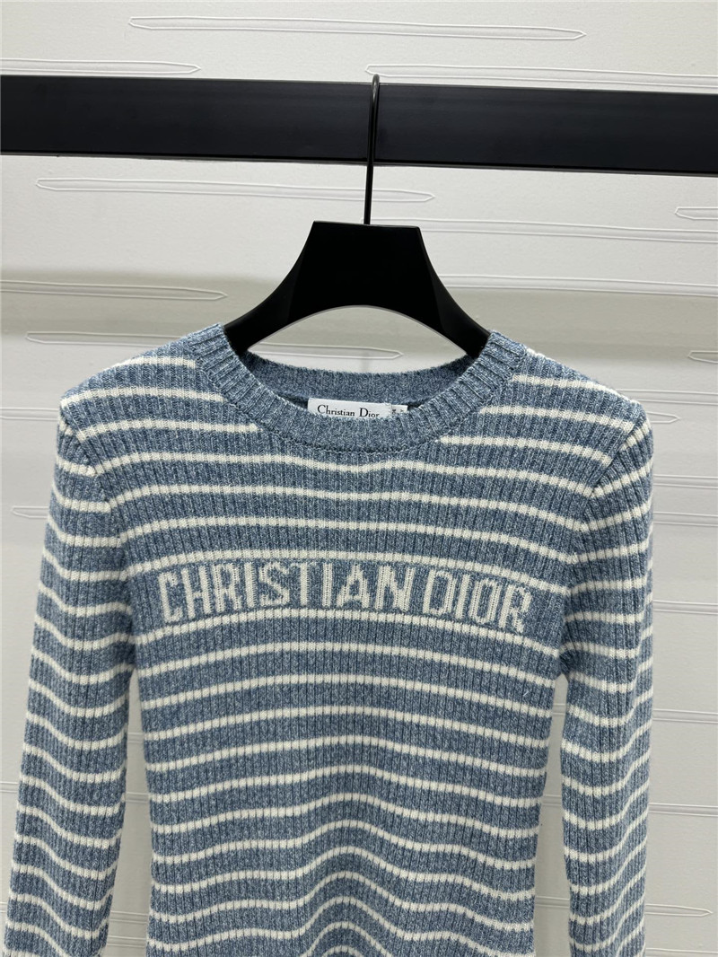 D10r striped jacquard letter knitted long sleeve replica clothing