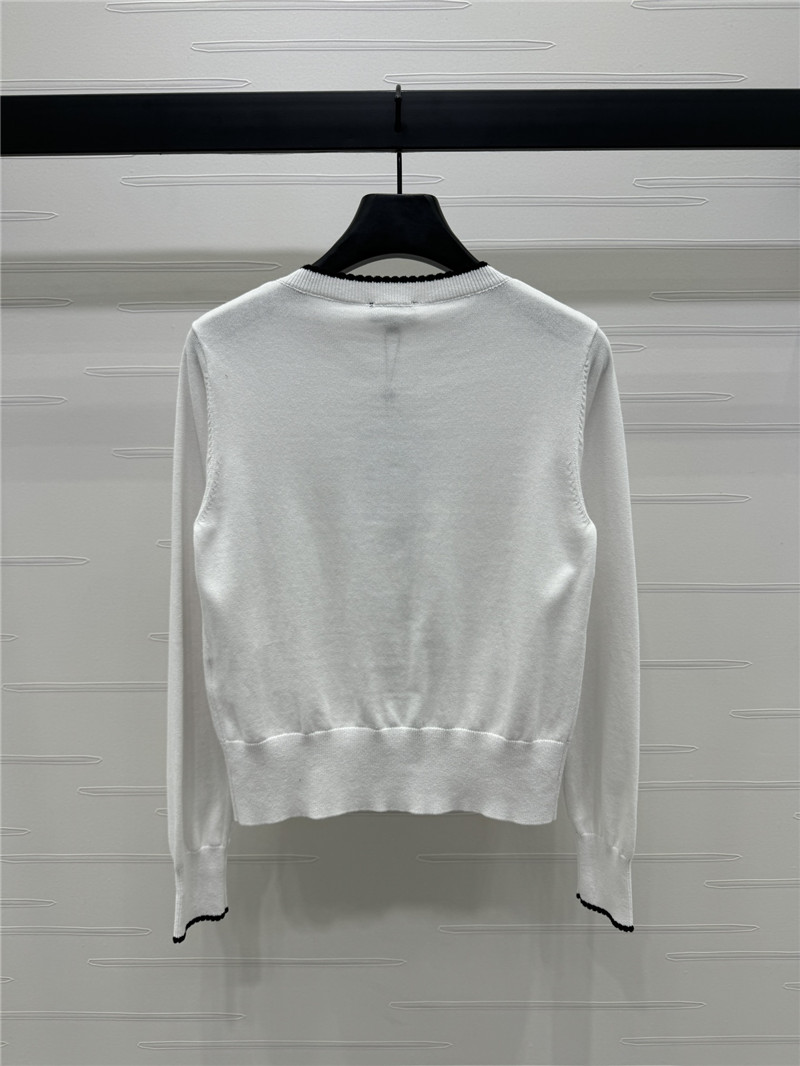 Ch**el jacquard knitted v-neck cardigan replica clothes