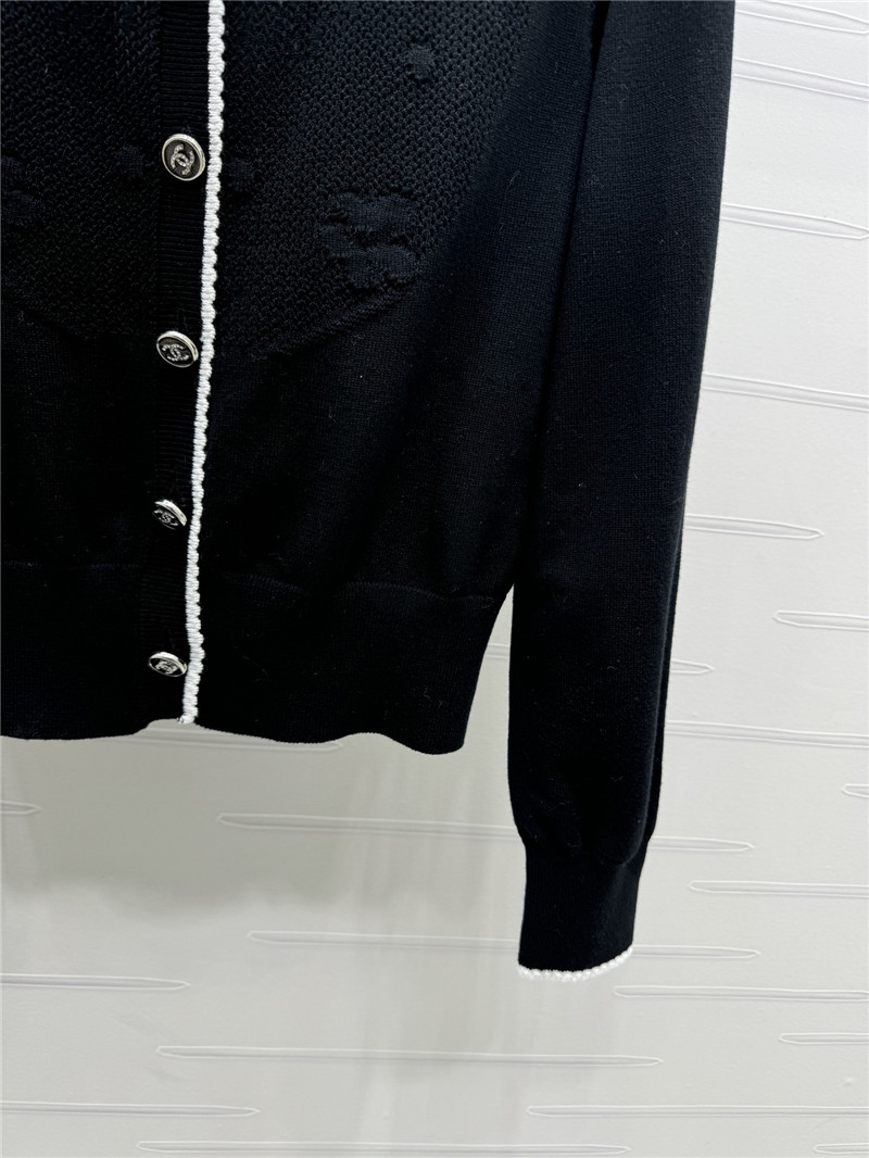 Ch**el jacquard knitted v-neck cardigan replica clothes