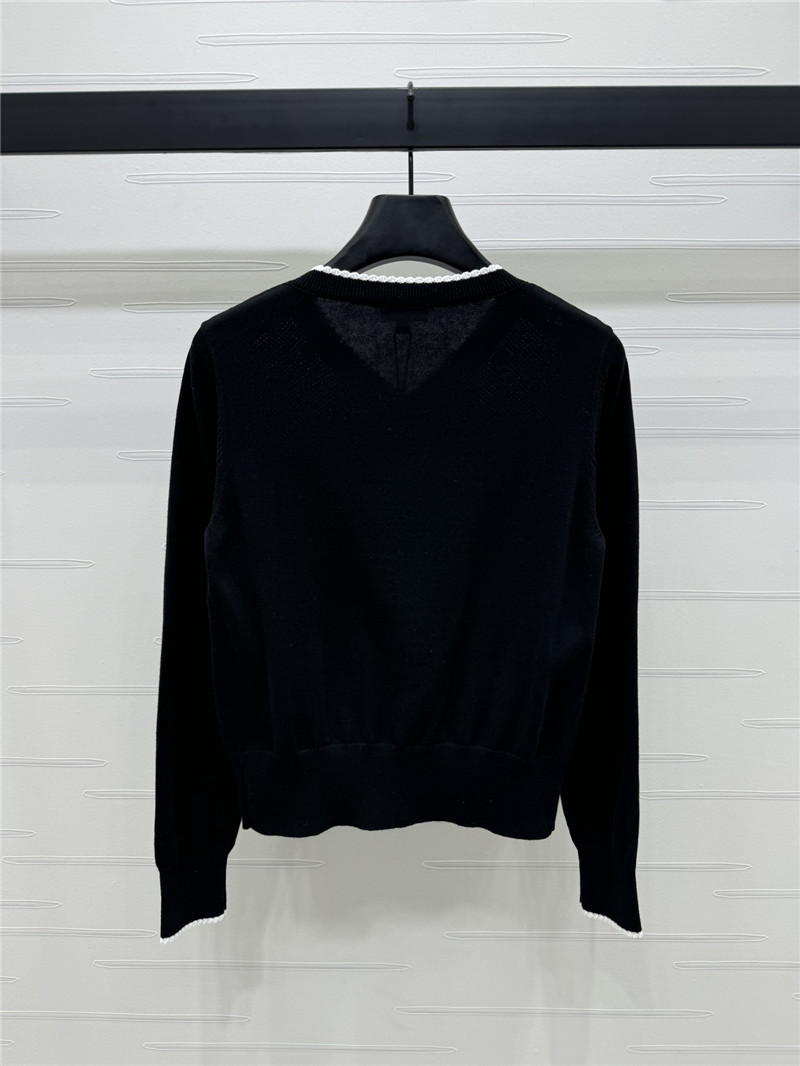 Ch**el jacquard knitted v-neck cardigan replica clothes