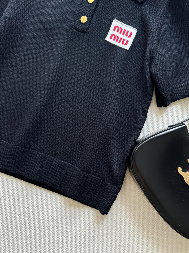 M1um1u polo knit short sleeve replica d&g clothing