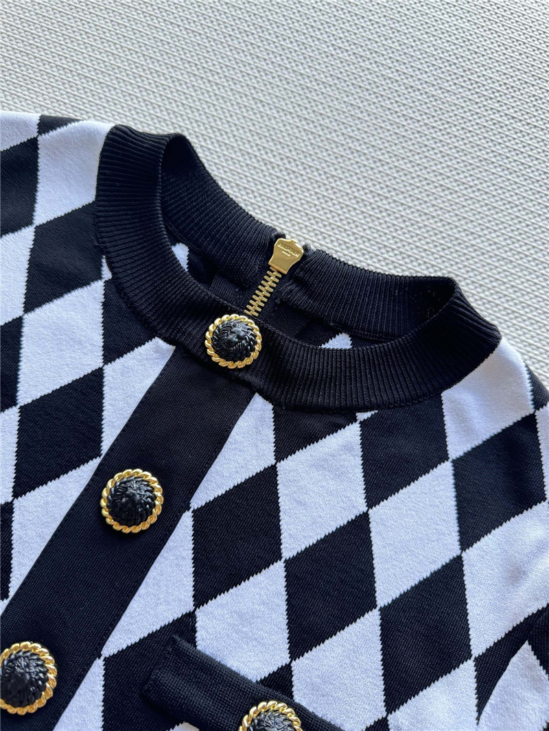 balmain black and white D1am0nd cardigan replica clothes