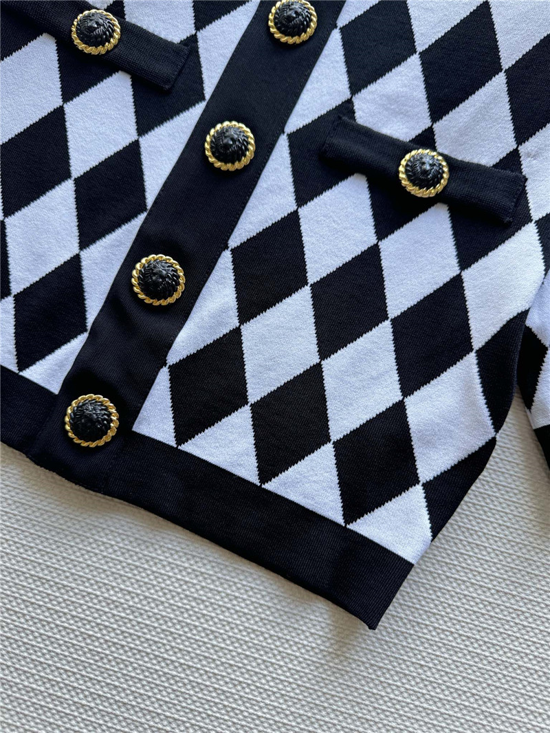 balmain black and white D1am0nd cardigan replica clothes