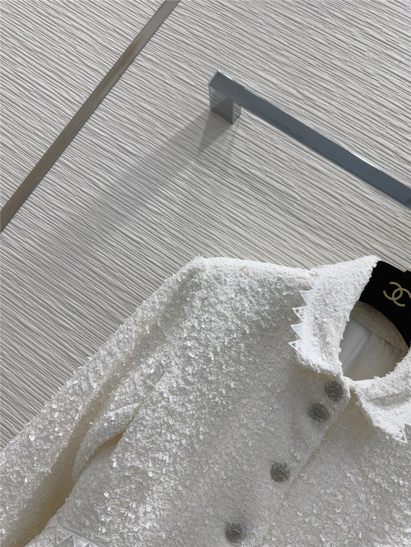 Ch**el long tweed coat replica designer clothes