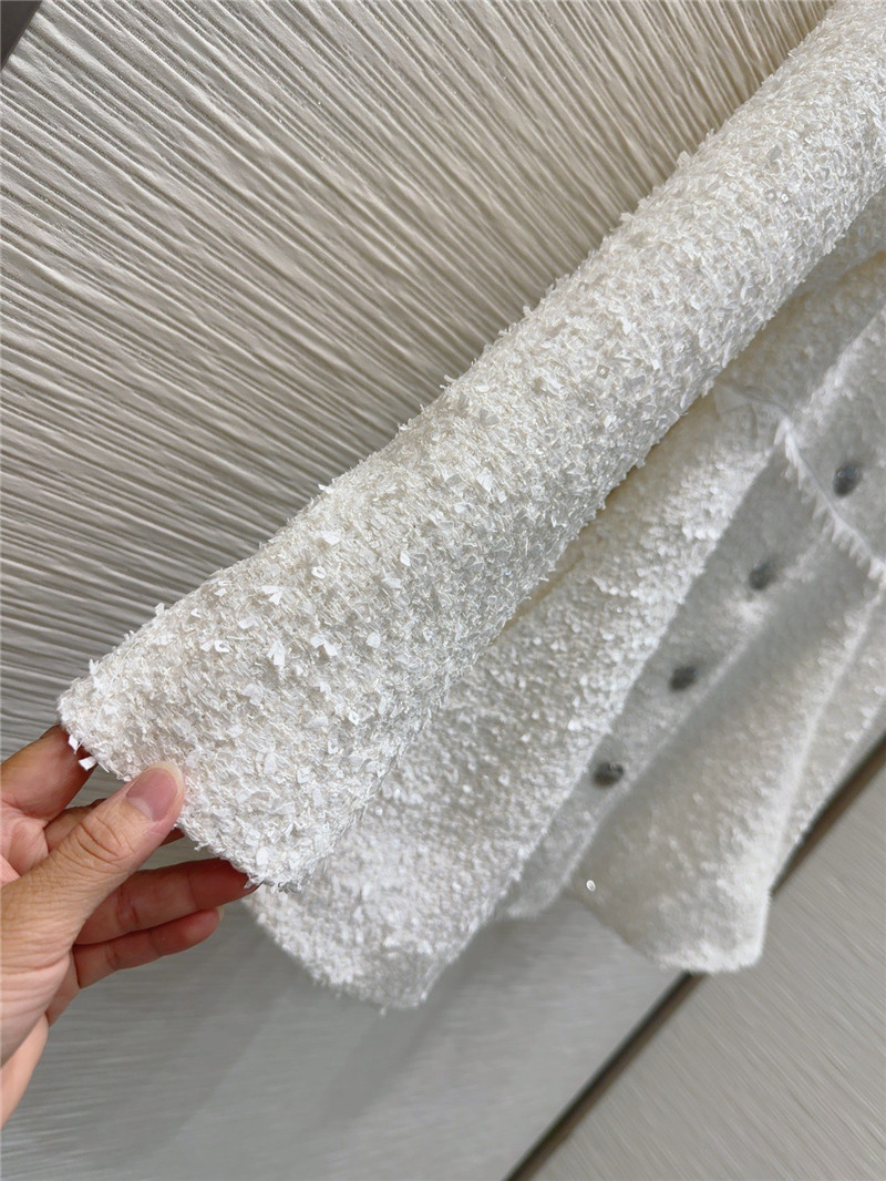 Ch**el long tweed coat replica designer clothes