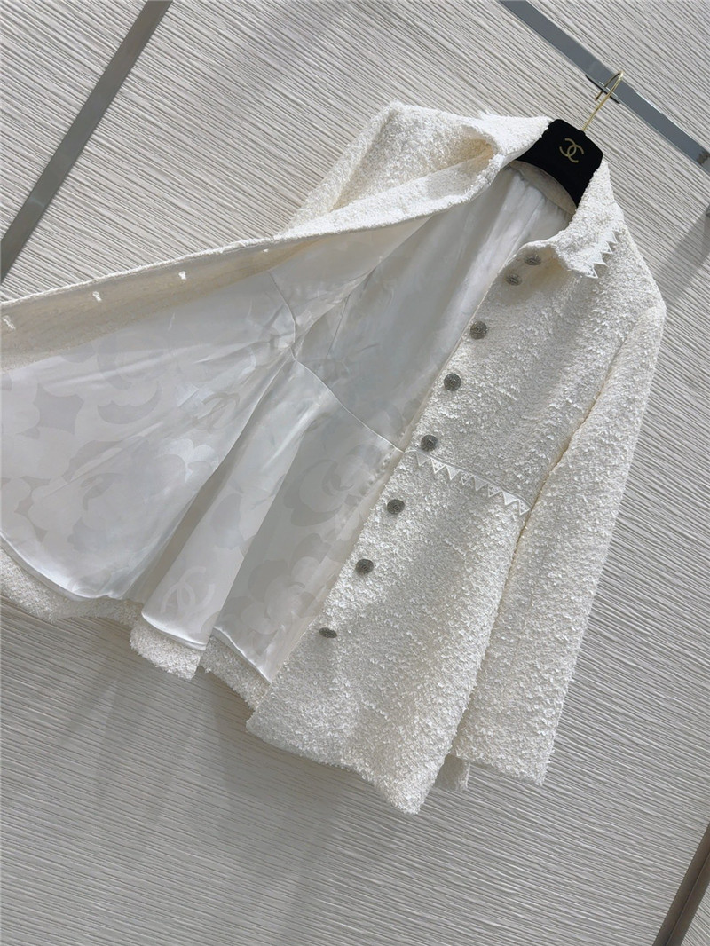 Ch**el long tweed coat replica designer clothes