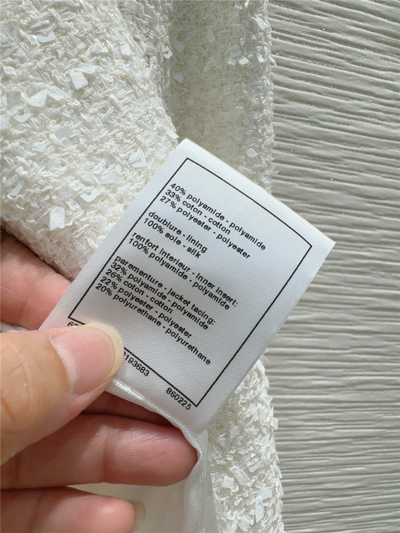 Ch**el long tweed coat replica designer clothes