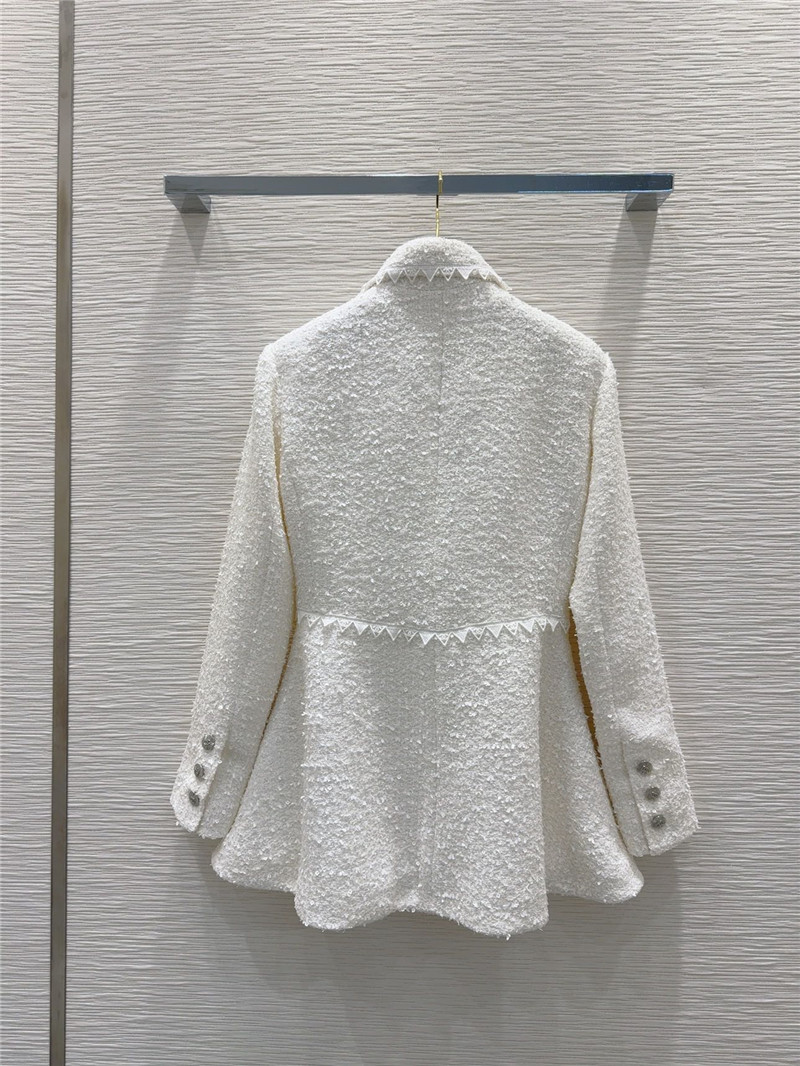 Ch**el long tweed coat replica designer clothes