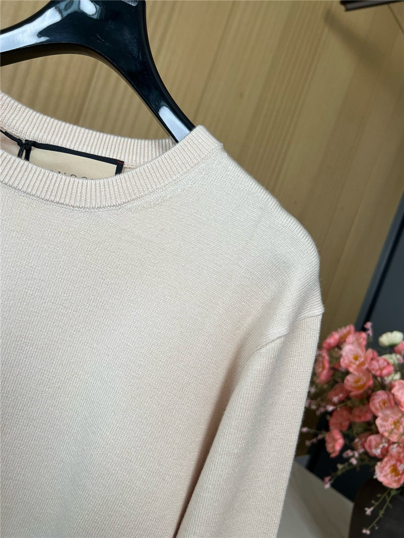 Gvc*1 horsebit intarsia round neck wool sweater replica clothes