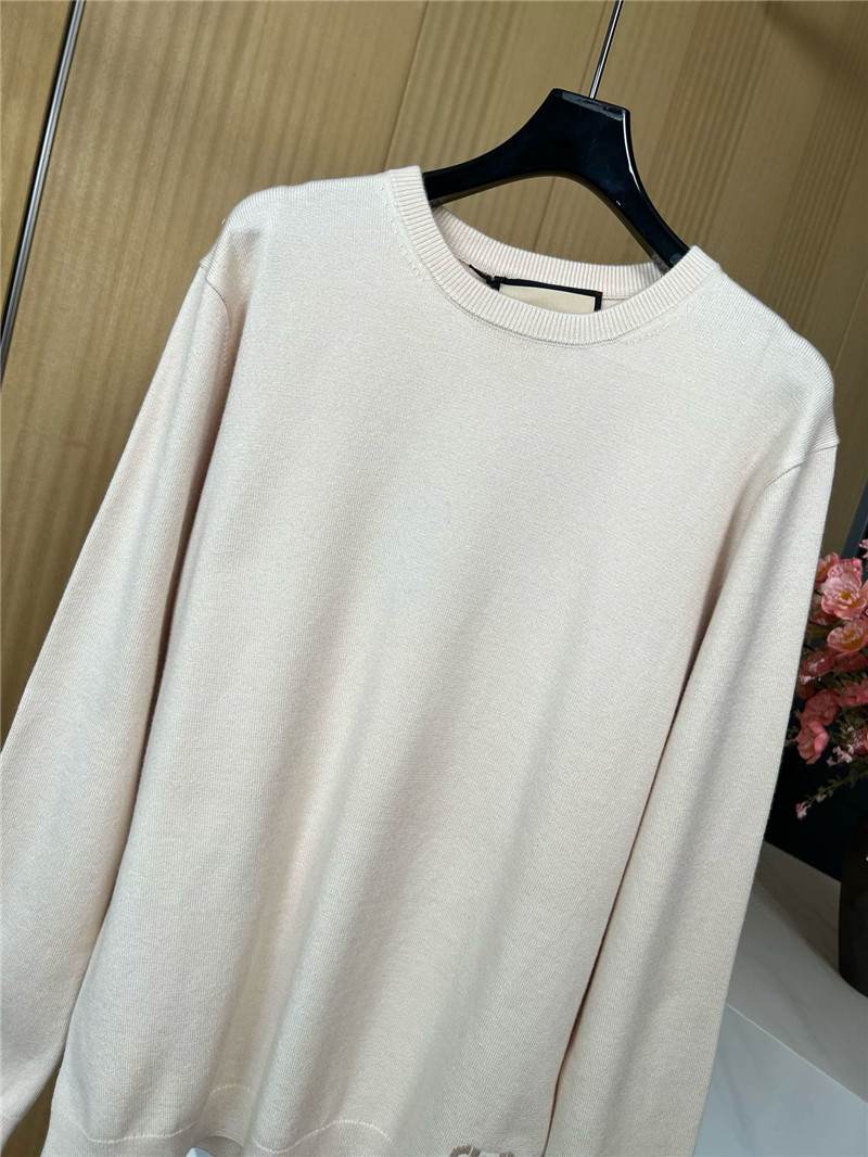 Gvc*1 horsebit intarsia round neck wool sweater replica clothes