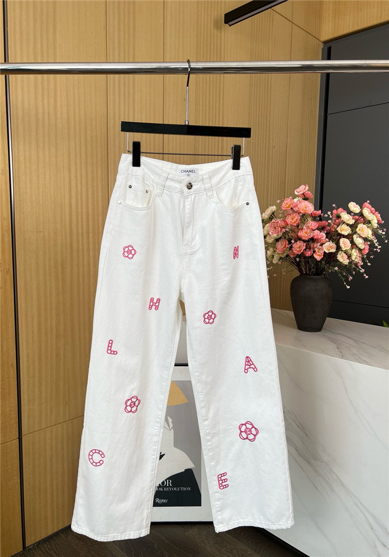 Ch**el white jeans replica d&g clothing