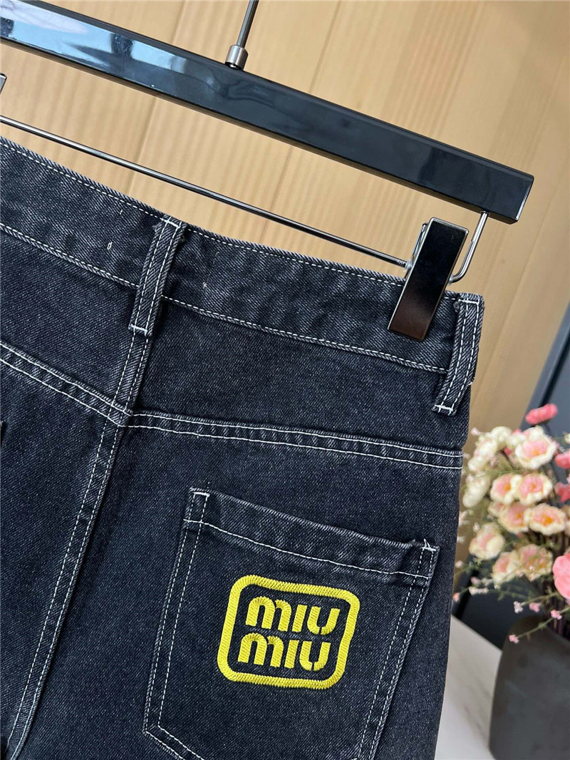 M1um1u black and grey denim shorts replica clothing sites