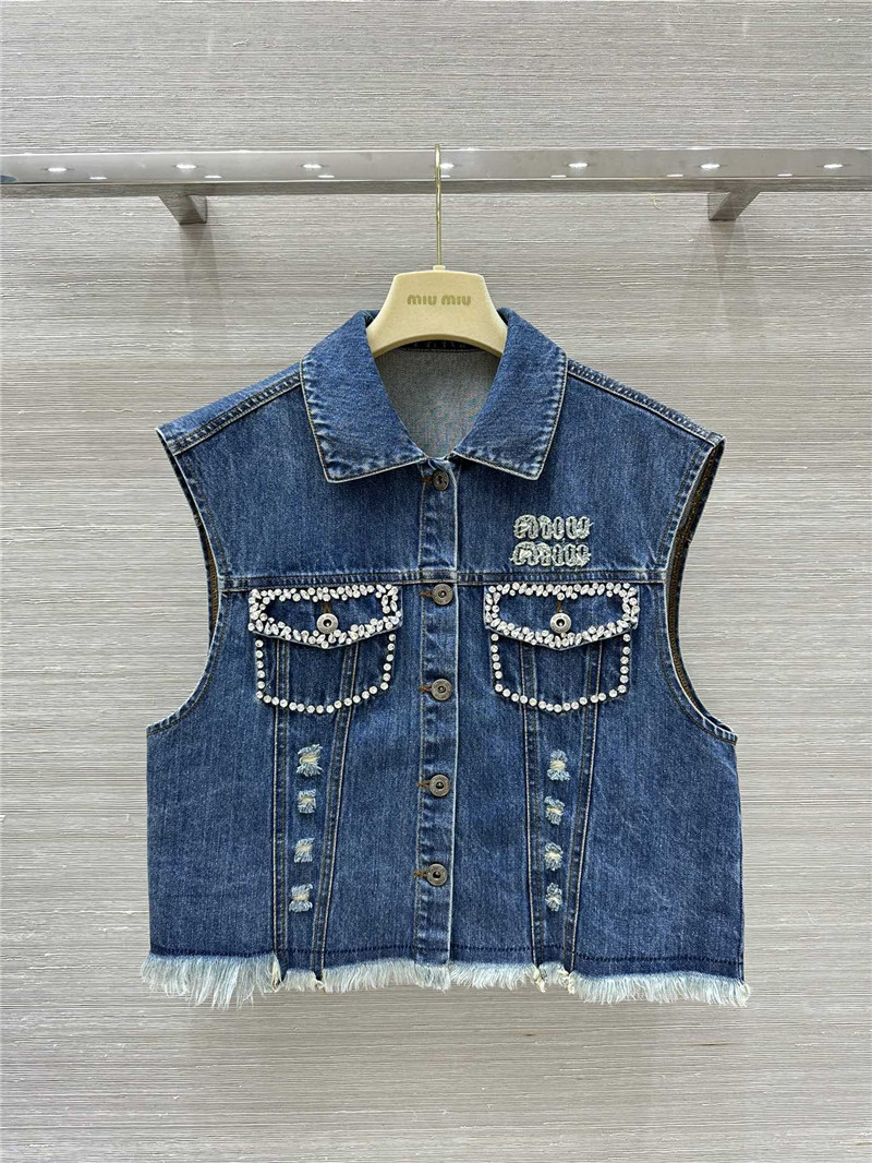M1um1u workwear style denim vest replicas clothes
