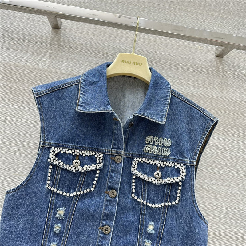 M1um1u workwear style denim vest replicas clothes