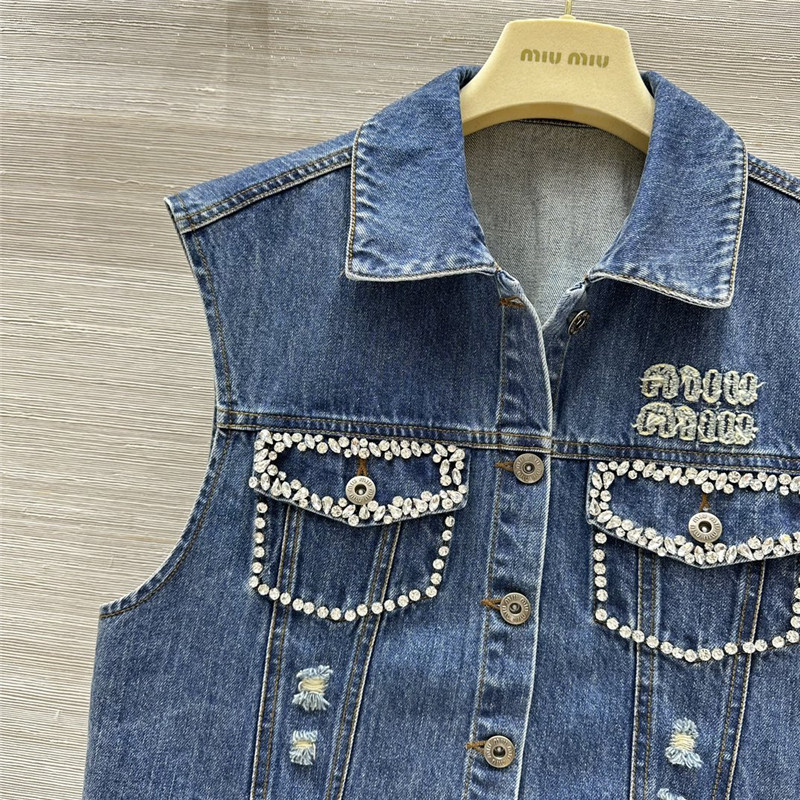 M1um1u workwear style denim vest replicas clothes