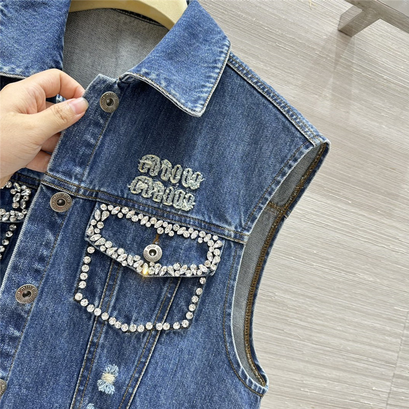M1um1u workwear style denim vest replicas clothes