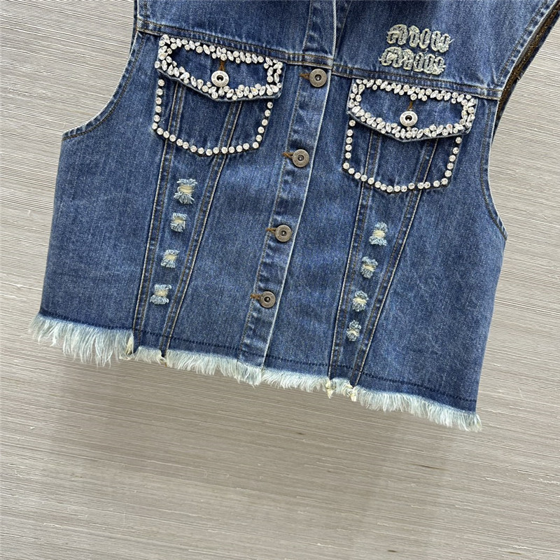 M1um1u workwear style denim vest replicas clothes