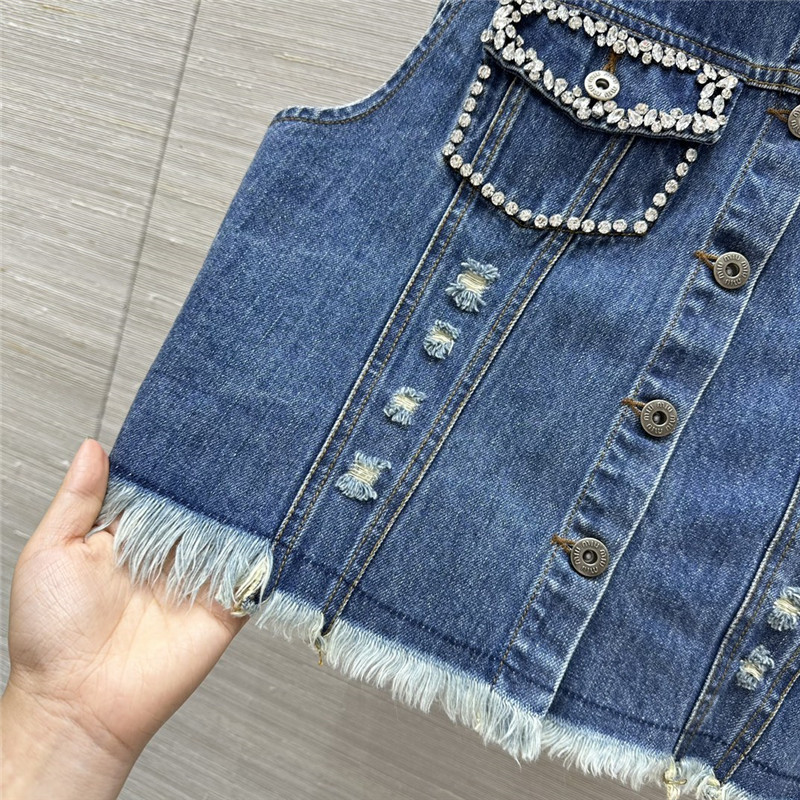 M1um1u workwear style denim vest replicas clothes