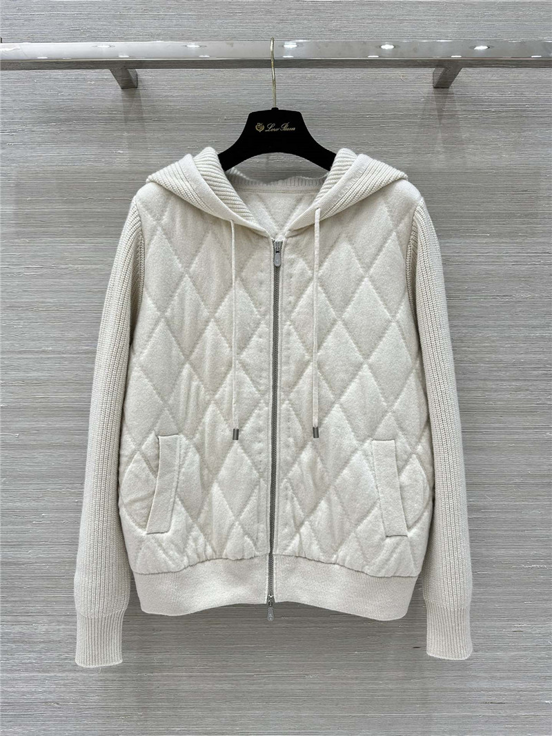 L0r0 P1ana quilted cashmere hooded jacket replica clothing