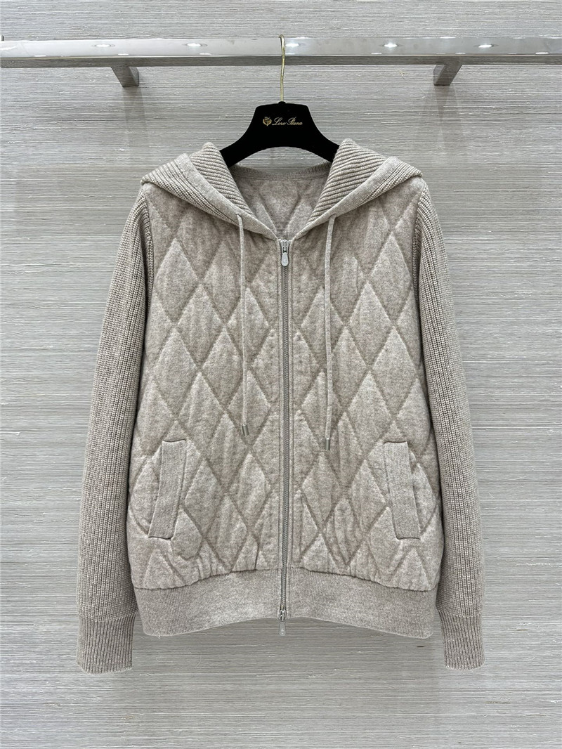 L0r0 P1ana quilted cashmere hooded jacket replica clothing