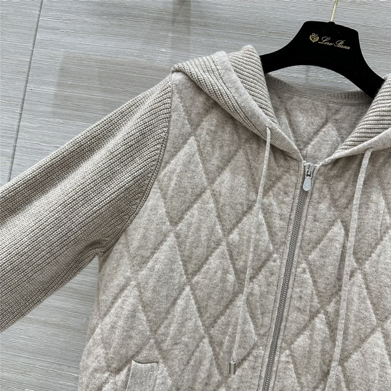L0r0 P1ana quilted cashmere hooded jacket replica clothing