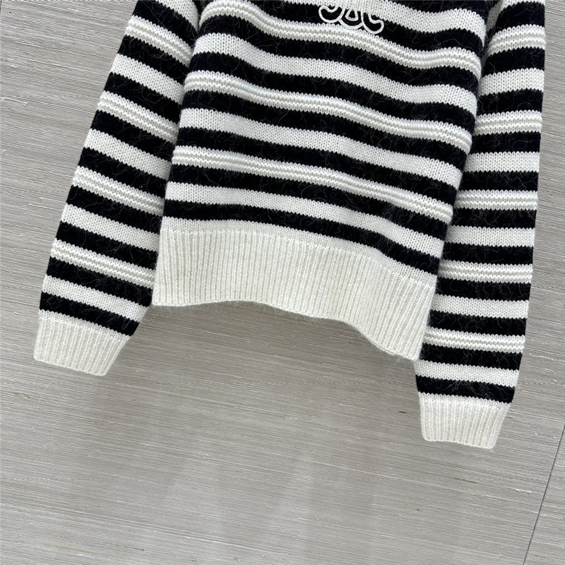Ce1i*e striped crew neck pullover sweater