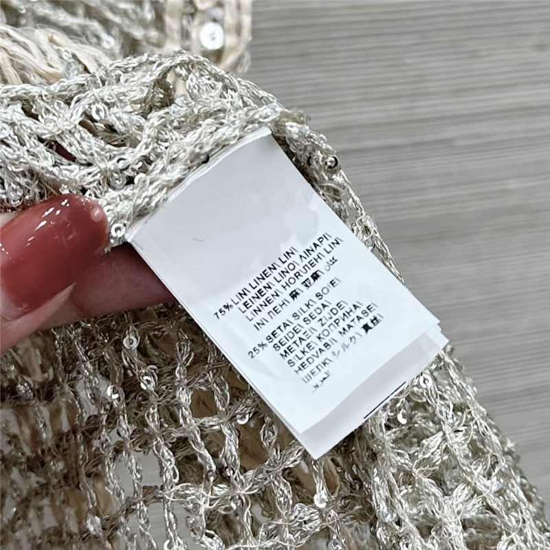 BC hand-crocheted sequined V-neck top replica clothes