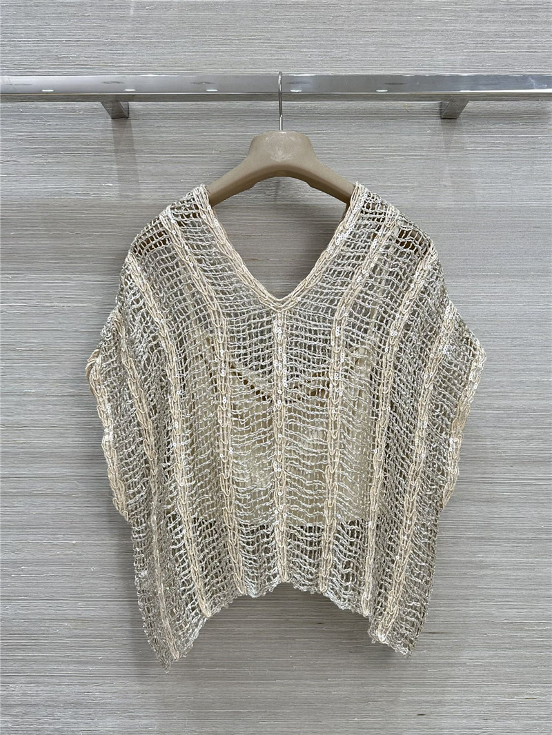BC hand-crocheted sequined V-neck top replica clothes
