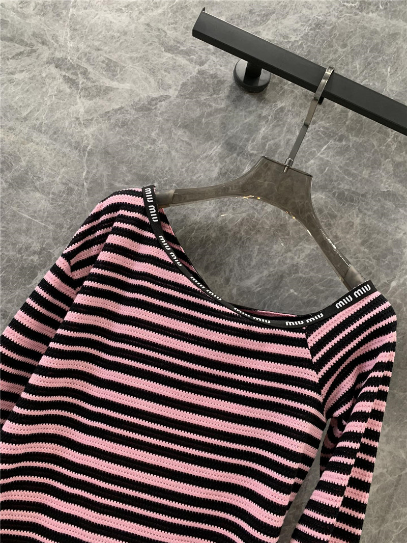 M1um1u striped long-sleeved t-shirt replica clothing sites