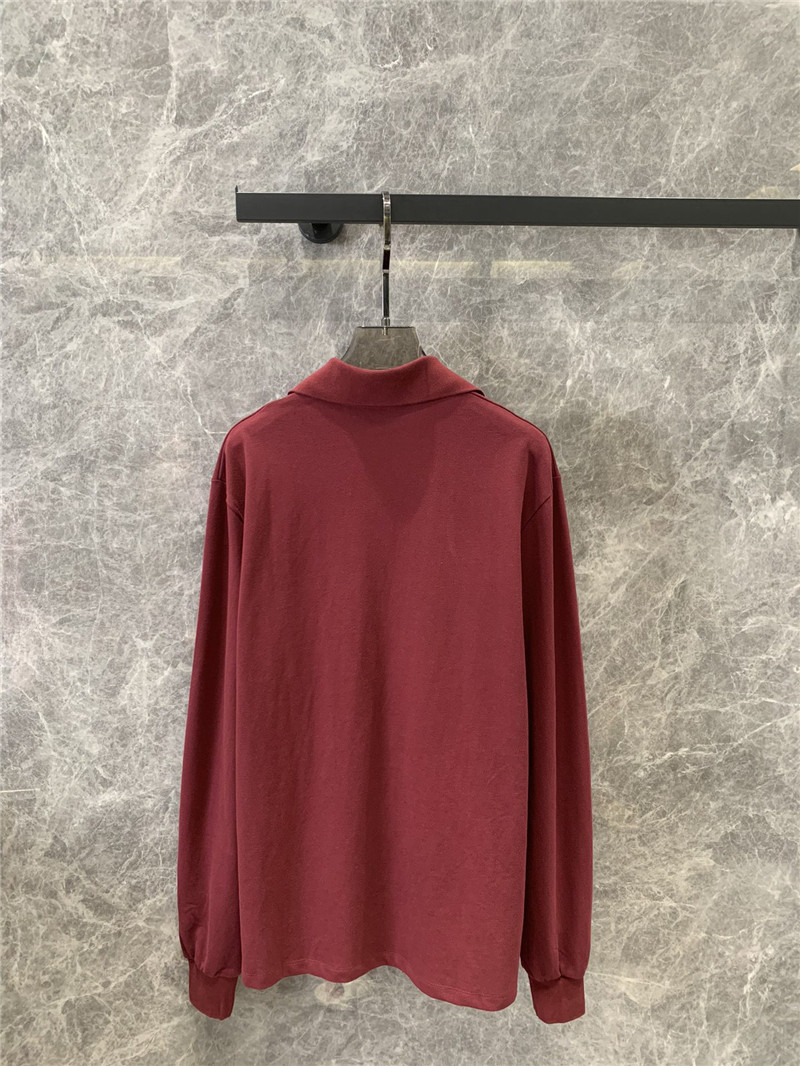 M1um1u lapel long-sleeved polo shirt replica designer clothes