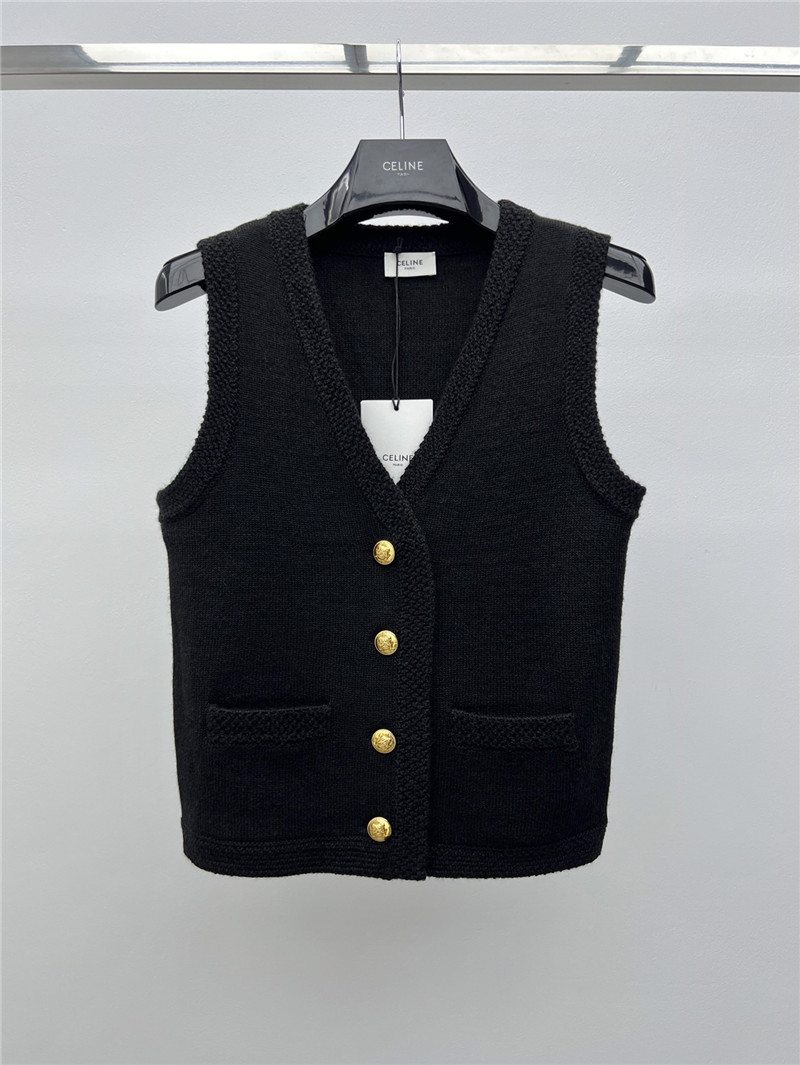 Ce1i*e gold button knitted vest replica clothes