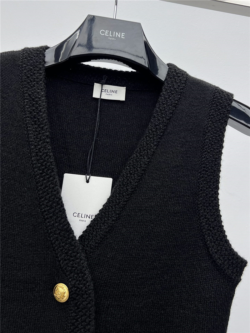 Ce1i*e gold button knitted vest replica clothes
