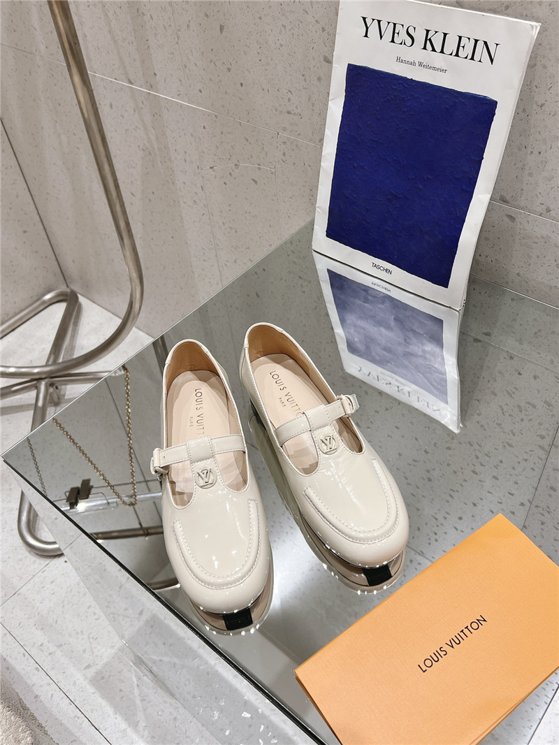 LV Dandy Mary Jane Ivory Patent Leather