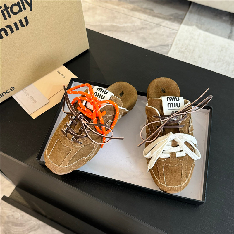 New Balance x Miu Miu 530 SL Faded Suede Brown Mules