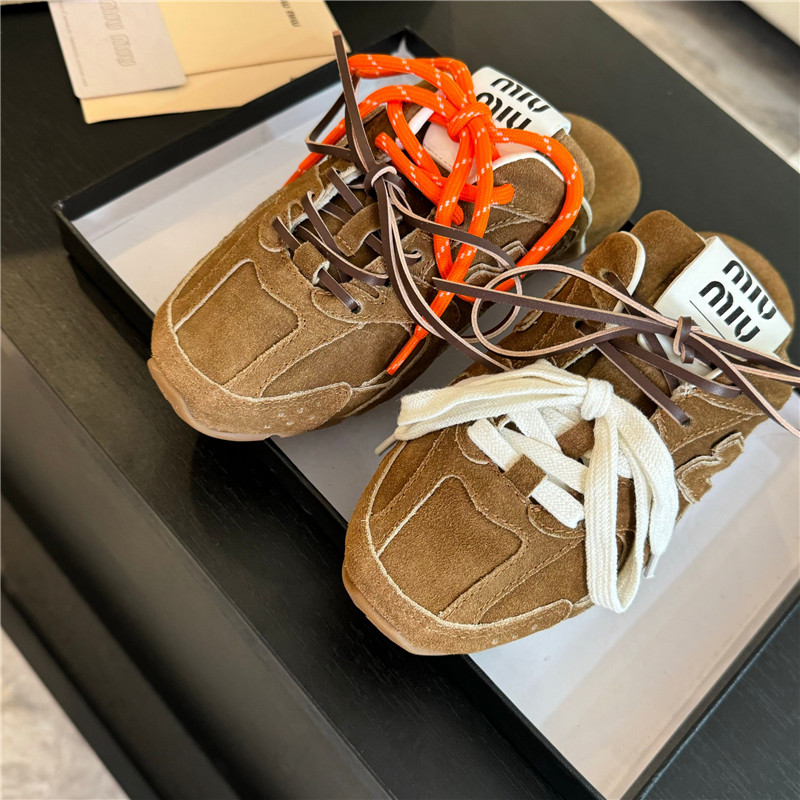 New Balance x Miu Miu 530 SL Faded Suede Brown Mules