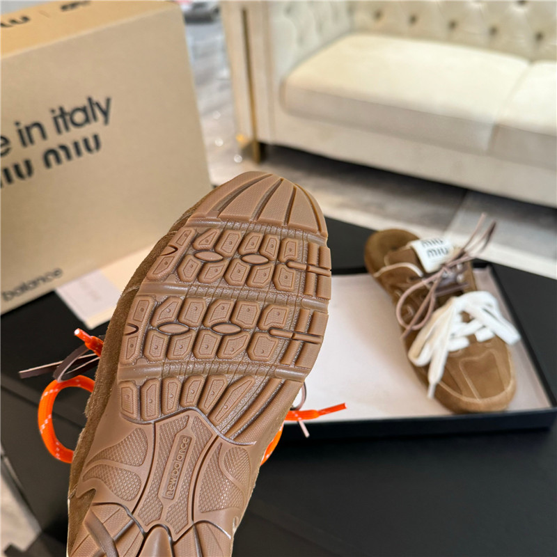 New Balance x Miu Miu 530 SL Faded Suede Brown Mules