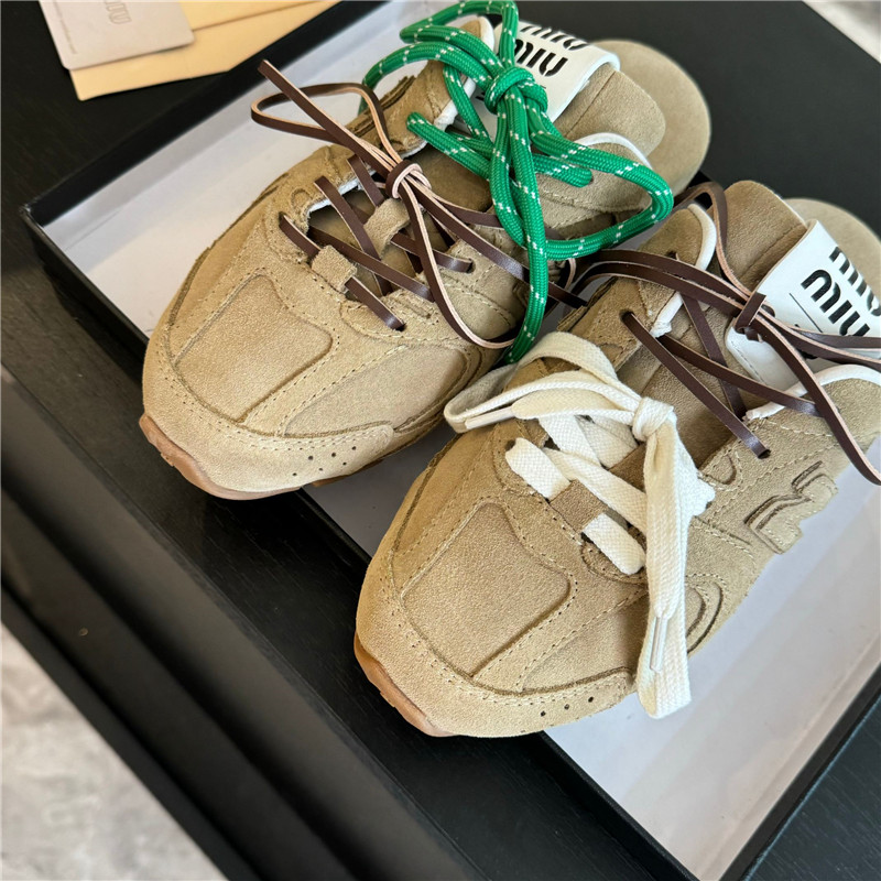 New Balance x Miu Miu 530 SL Faded Suede Ecru Mules