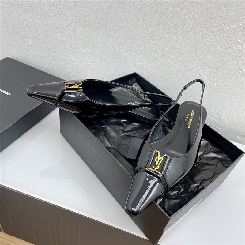 Sa1nt Lau*nt babylone slingback flats black patent leather